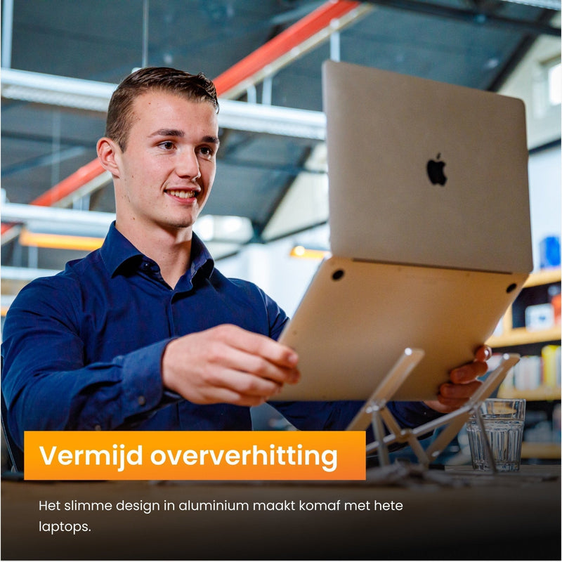 R2B Laptop standaard opvouwbaar - Model Breda - 10 t/m 17 inch - Zilver - R2B Store