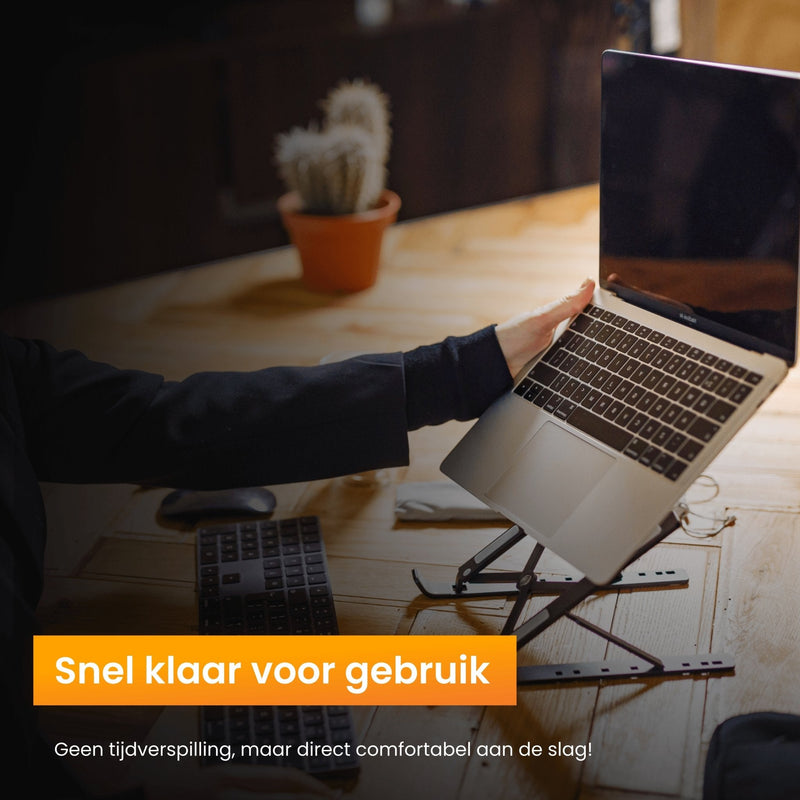 R2B Laptopstandaard opvouwbaar - Model Breda - 10 t/m 17 inch - Zwart - R2B Store