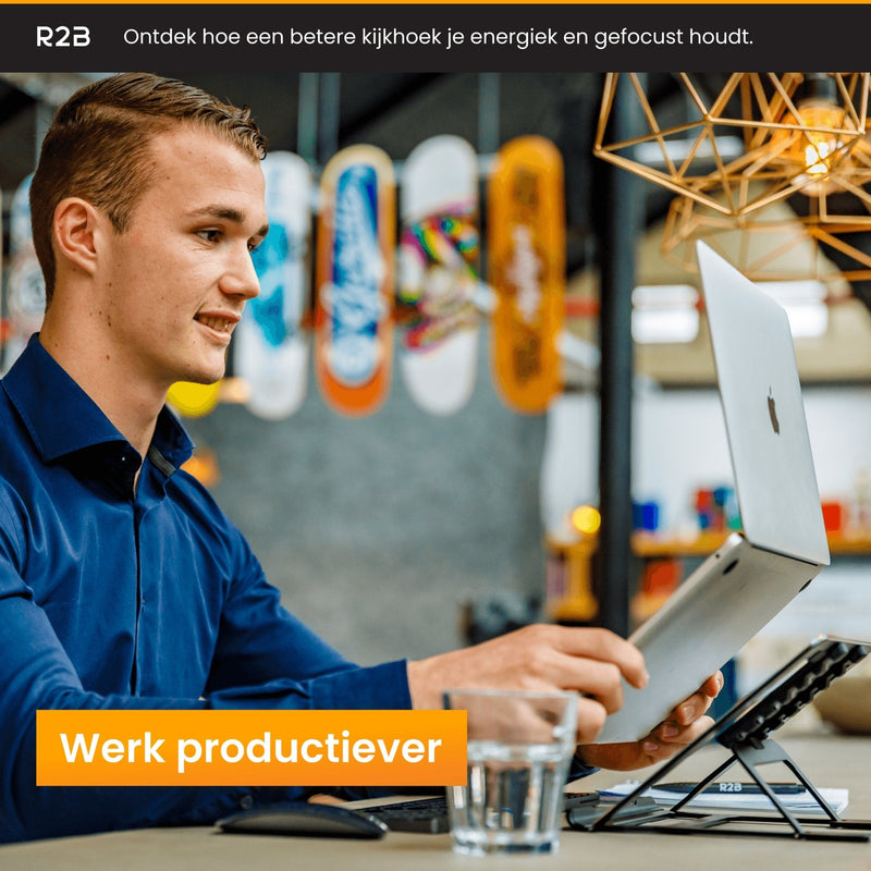 R2B Laptopstandaard opvouwbaar - Model Eindhoven - 10 t/m 17 inch - Zwart - R2B Store