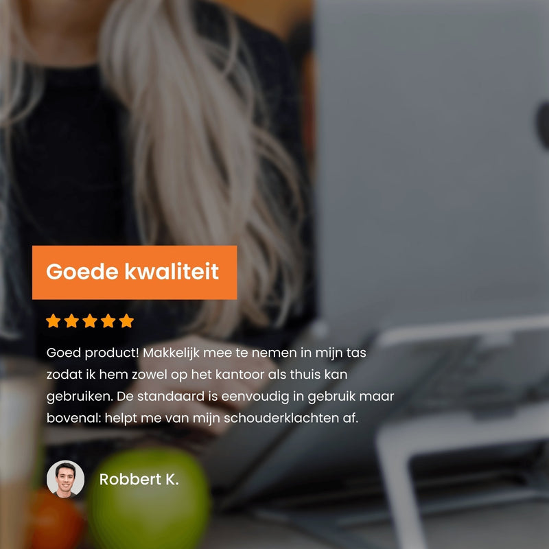 R2B Laptop standaard opvouwbaar - Model Eindhoven - 10 t/m 17 inch - Zilver - R2B Store