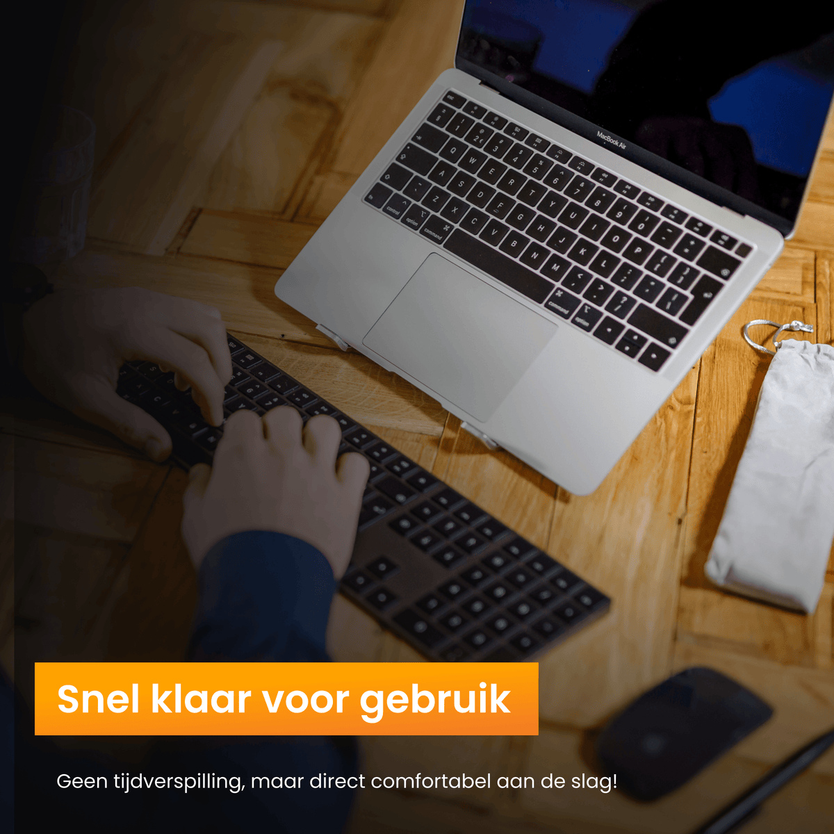 R2B Laptop Standaard Verstelbaar - Compact & Opvouwbaar - Ergonomisch & Lichtgewicht - Zilver - Laptopstandaard