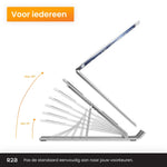 R2B Laptop Standaard Verstelbaar - Compact & Opvouwbaar - Ergonomisch & Lichtgewicht - Zilver - Laptopstandaard
