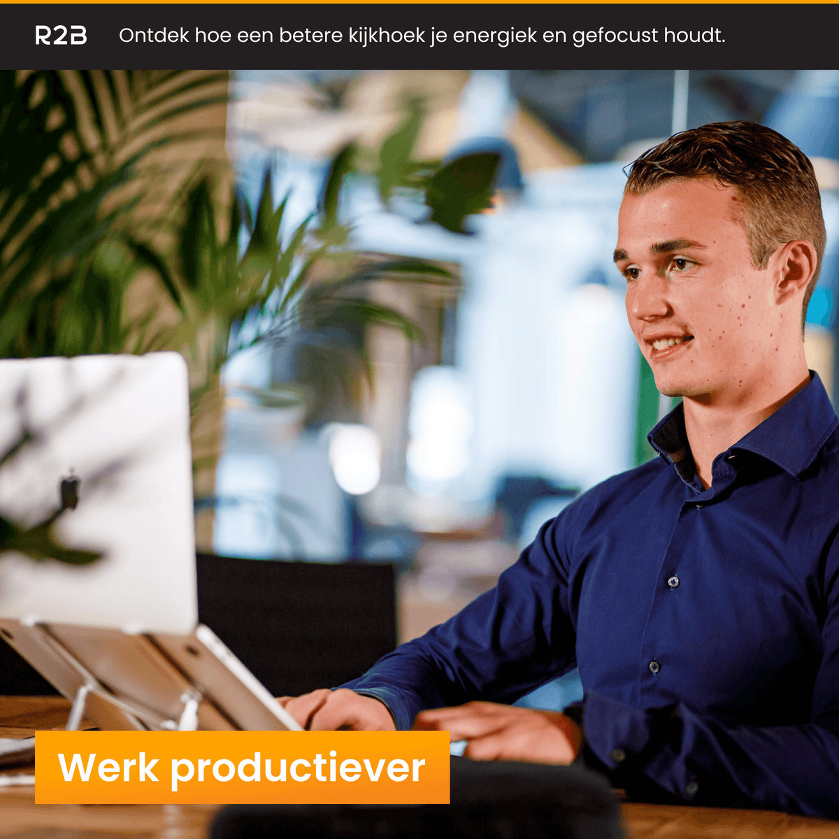R2B Laptop Standaard Verstelbaar - Compact & Opvouwbaar - Ergonomisch & Lichtgewicht - Zilver - Laptopstandaard