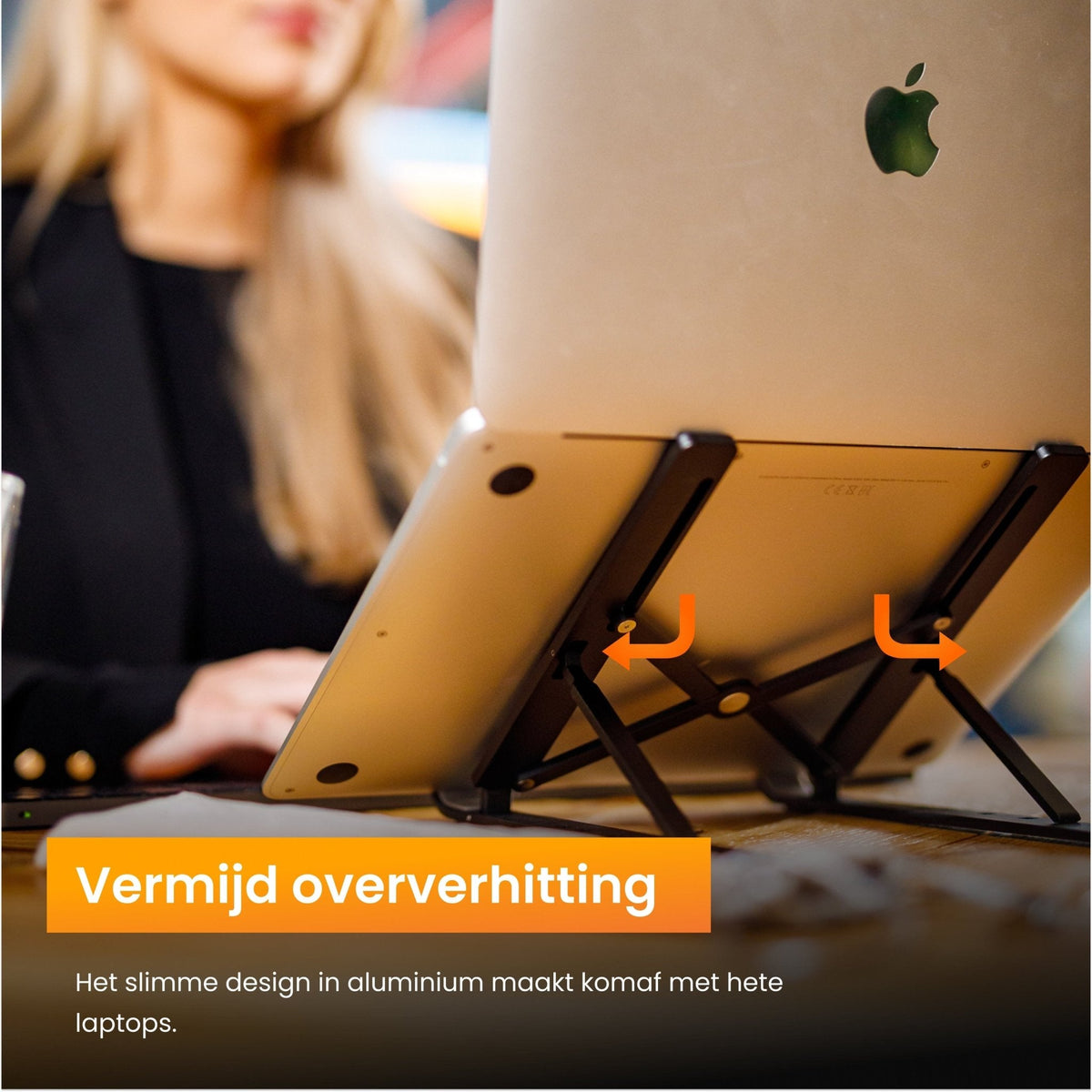 R2B Laptop Standaard Verstelbaar - Opvouwbaar - Zwart - Laptopstandaard