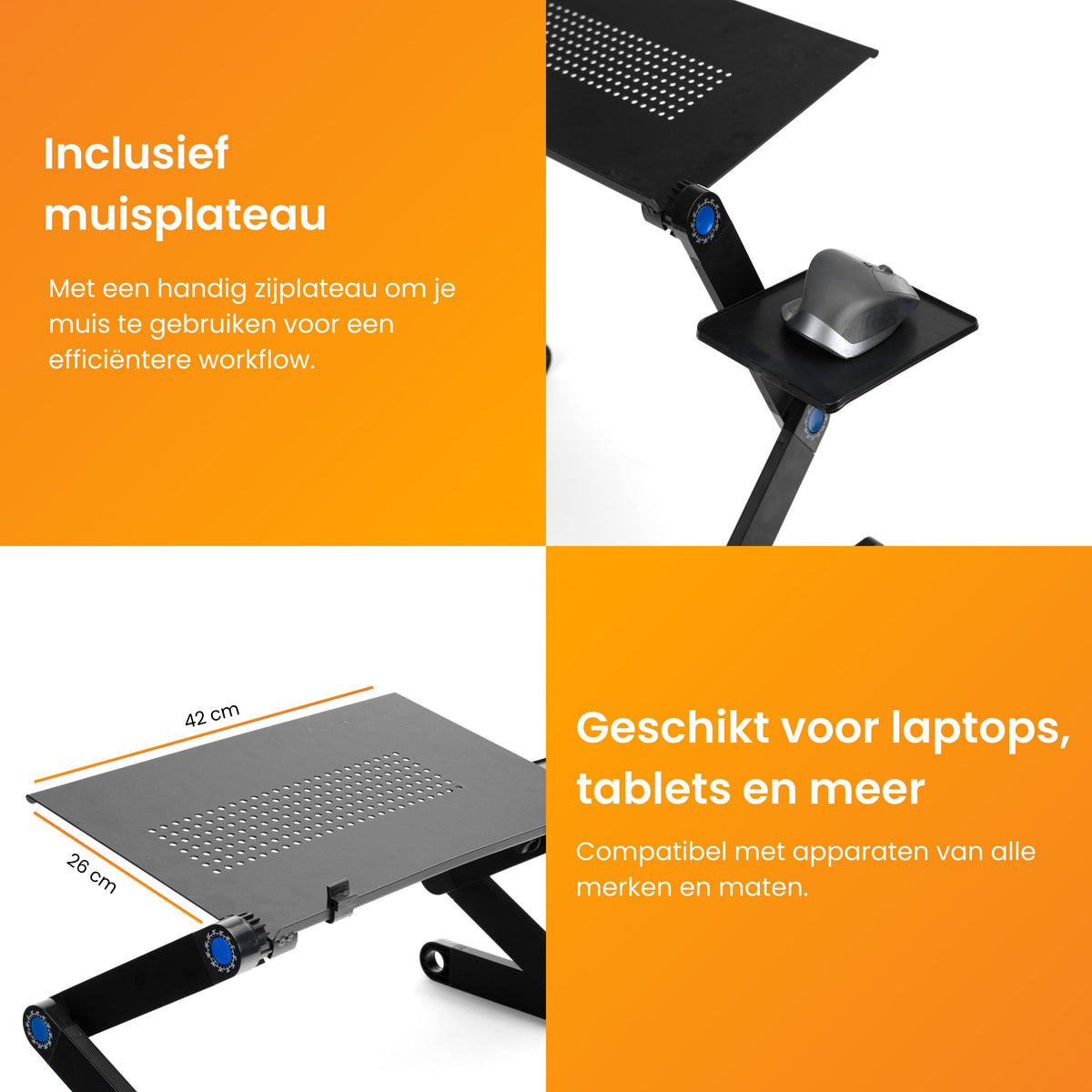 R2B Laptoptafel Verstelbaar - Inclusief Muisplateau - Laptopstandaard