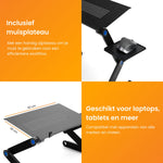 R2B Laptoptafel Verstelbaar - Inclusief Muisplateau - Laptopstandaard