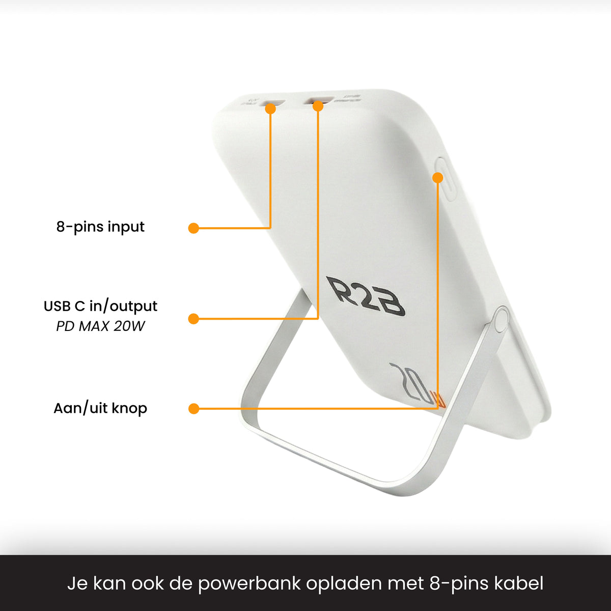 R2B MagSafe Powerbank 10.000 mAh - Magnetisch - 2 tot 4 keer Opladen