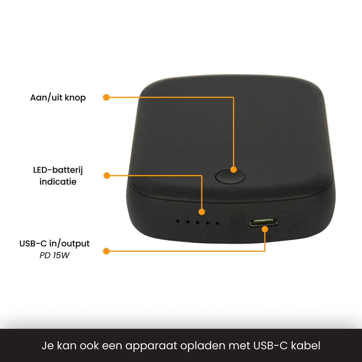 R2B MagSafe Powerbank 10.000 mAh - Magnetisch - 2 tot 4 keer Opladen - Powerbank