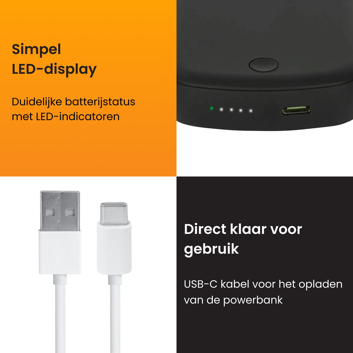 R2B MagSafe Powerbank 10.000 mAh - Magnetisch - 2 tot 4 keer Opladen - Powerbank