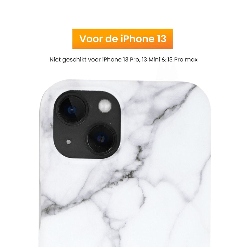 R2B Marmer hoesje voor iPhone 13 - Model De Bilt - Wit - R2B Store