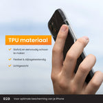 R2B iPhone 13 Marmerlook Hoesje - Incl. Screenprotector - Zwart - Telefoonhoesje