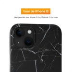 R2B iPhone 13 Marmerlook Hoesje - Incl. Screenprotector - Zwart - Telefoonhoesje
