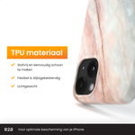 R2B Marmer hoesje voor iPhone 15 - Model De Bilt - Roze/Grijs/Blauw - Telefoonhoesje