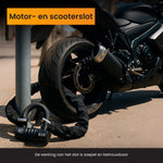R2B Motorslot ART4 - Kettingslot voor Scooter & Motor - Gecertificeerd & Verzekeringsgeschikt - 2 Sleutels