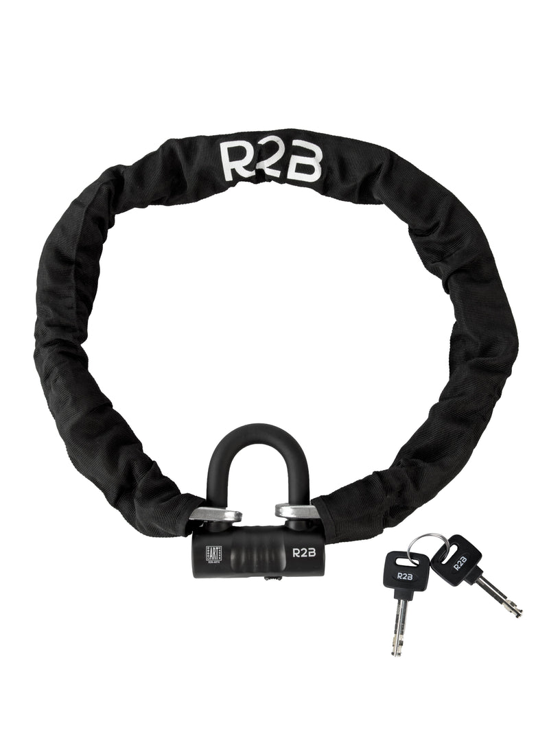 R2B Motorslot ART4 - Kettingslot voor Scooter & Motor - Gecertificeerd & Verzekeringsgeschikt - 2 Sleutels