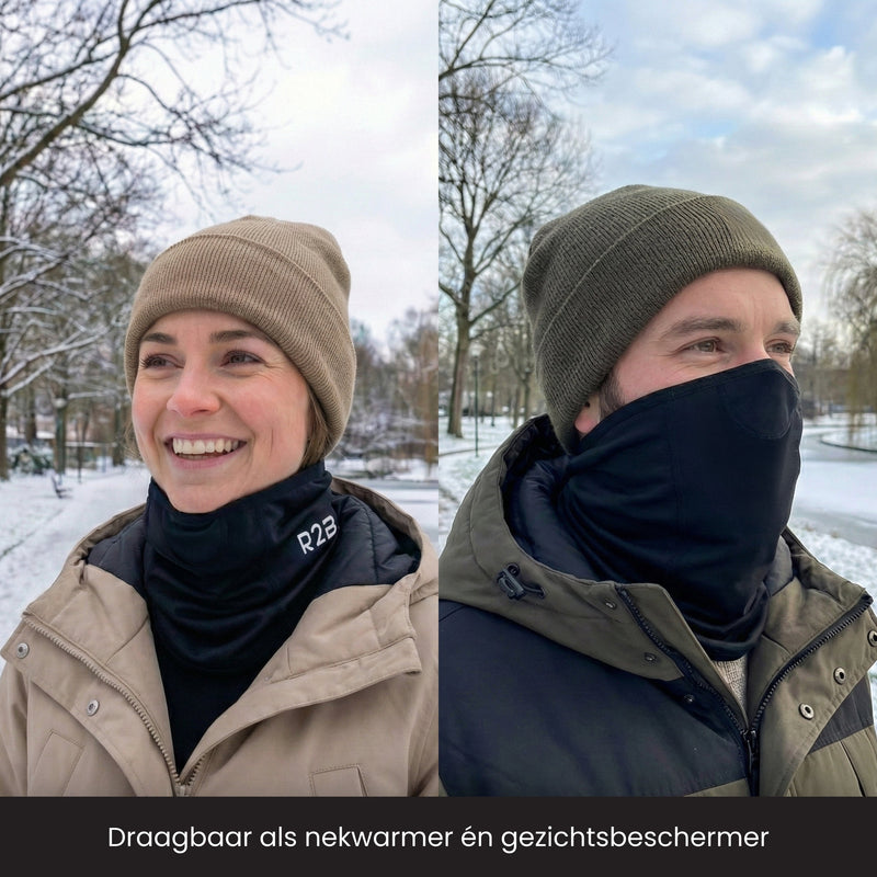 R2B Nekwarmer Heren & Dames - Geschikt voor Wintersport Wandelen Fiets & Scooter/Motor