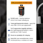 R2B Powerbank 10.000 mAh - Ingebouwde Kabels (USB-C & 8 Pins) - Snelladen - Betrouwbaar & Compact