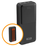 R2B Powerbank 20.000 mAh - Ingebouwde Kabels (USB-C & 8 Pins) - Snelladen - Betrouwbaar & Compact