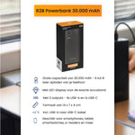 R2B Powerbank 30.000 mAh - 6 tot 8 Keer Opladen