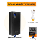 R2B Powerbank 30.000 mAh - 6 tot 8 Keer Opladen