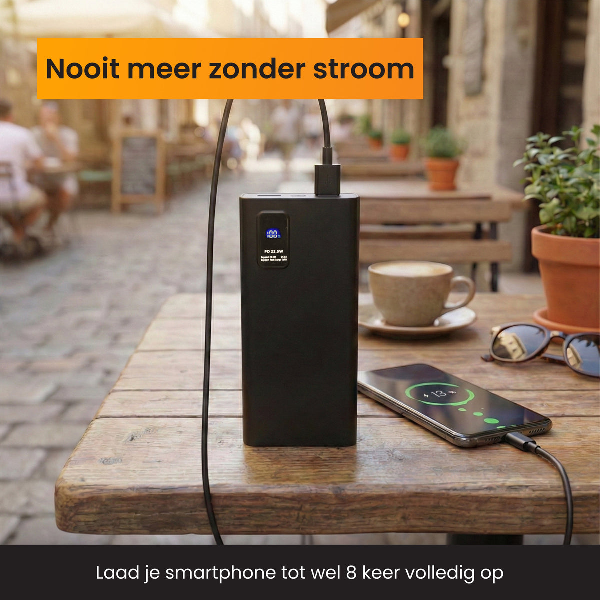 R2B Powerbank 30.000 mAh - 6 tot 8 Keer Opladen