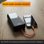 R2B Powerbank 30.000 mAh met Ingebouwde Kabels (USB-C & 8 Pins)