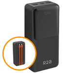 R2B Powerbank 30.000 mAh met Ingebouwde Kabels (USB-C & 8 Pins)