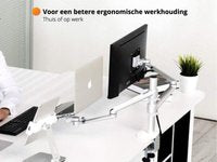 R2B® Monitor arm geschikt voor monitor/laptop/tablet- Monitorbeugel- Zilver - Laptopstandaard