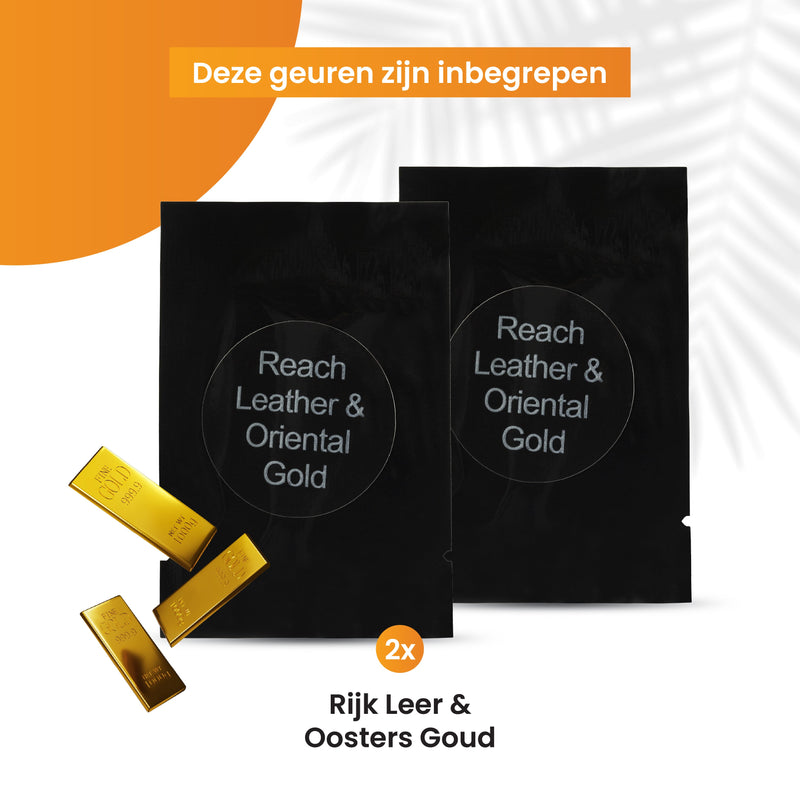 R2B® Autoparfum Navulling - Rijk Leer & Oosters Goud - 2 stuks