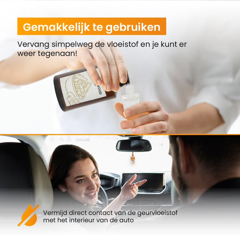 R2B® Autoparfum Navulling ’Sandalwood’ - 100ml - Auto Geurverfrisser - Luchtverfrisser - Autogeur - Autoparfum