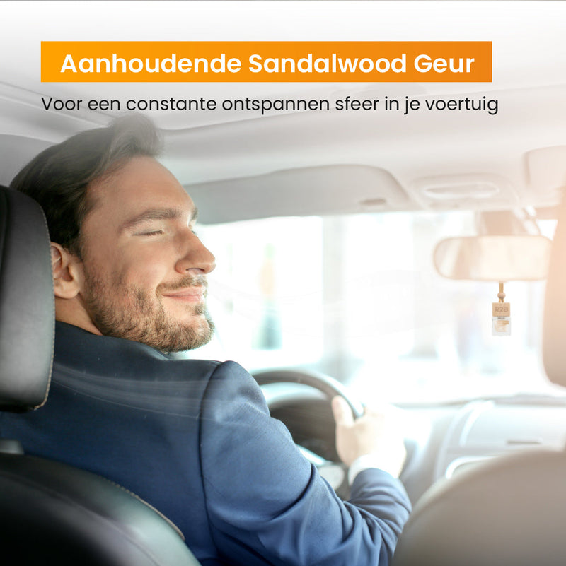 R2B® Autoparfum Navulling ’Sandalwood’ - 100ml - Auto Geurverfrisser - Luchtverfrisser - Autogeur - Autoparfum