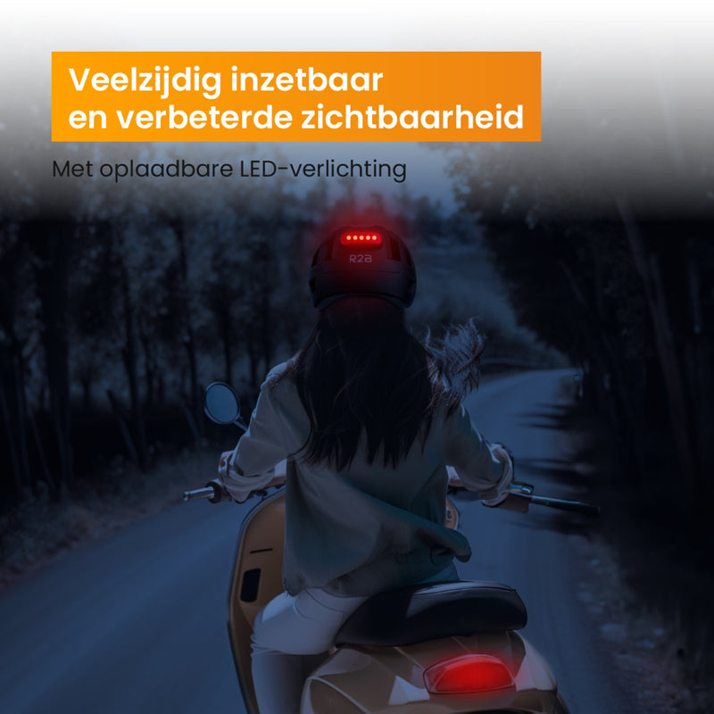 R2B® Fietshelm Volwassenen geschikt voor Speed Pedelec & Snorfiets + Transparant en Magnetisch Helm Vizier