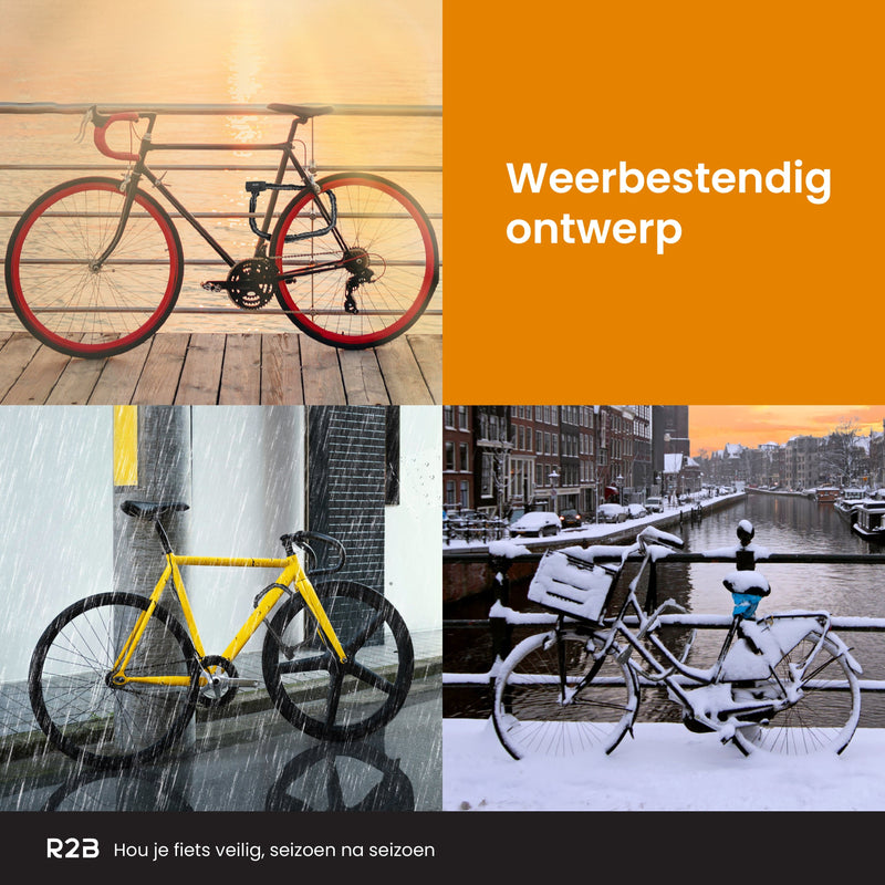 R2B® Fietsslot met twee sleutels - 115 cm - Kettingslot fiets - Fietssloten elektrische fietsen - Fietsslot ketting