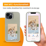 R2B® Foto Hoesje geschikt voor iPhone 13 - Incl. Screenprotector - E ink iPhone case - Grijs - Telefoonhoesje