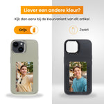 R2B® Foto Hoesje geschikt voor iPhone 14 - Incl. Screenprotector - E ink iPhone case - Grijs - Telefoonhoesje