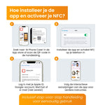 R2B® Foto Hoesje geschikt voor iPhone 14 - Incl. Screenprotector - E ink iPhone case - Grijs - Telefoonhoesje