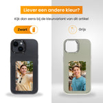 R2B® Foto Hoesje geschikt voor iPhone 16 - Incl. Screenprotector - E ink iPhone case - Zwart - Telefoonhoesje