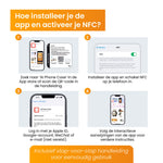 R2B® Foto Hoesje geschikt voor iPhone 16 - Incl. Screenprotector - E ink iPhone case - Zwart - Telefoonhoesje