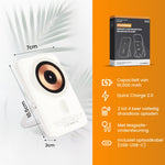 R2B® Magsafe Powerbank 10000 mAh - Power Bank geschikt voor Apple - USB-C output - 2 tot 4 keer opladen - Wit