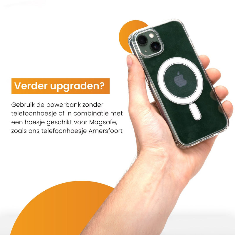 R2B® Powerbank 10000 mAh geschikt voor iPhone 12/13/14/15 en Magsafe - USB-C output - 2 tot 4 keer opladen - Draadloos