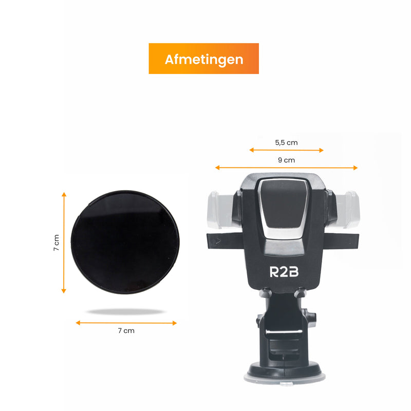 R2B® Telefoonhouder Auto Zuignap met Dashboard Pad - Model Beemster - Telefoonhouder auto