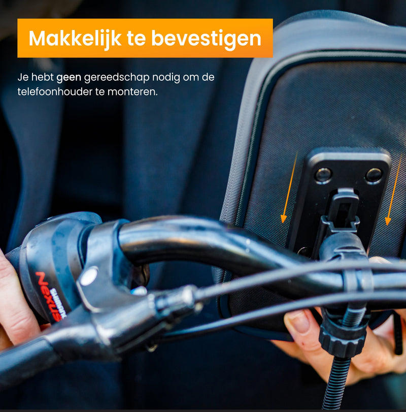 R2B® Telefoonhouder Fiets Waterdicht & Powerbank geschikt voor MagSafe - Model Den Haag - Zwart - Telefoonhouder fiets