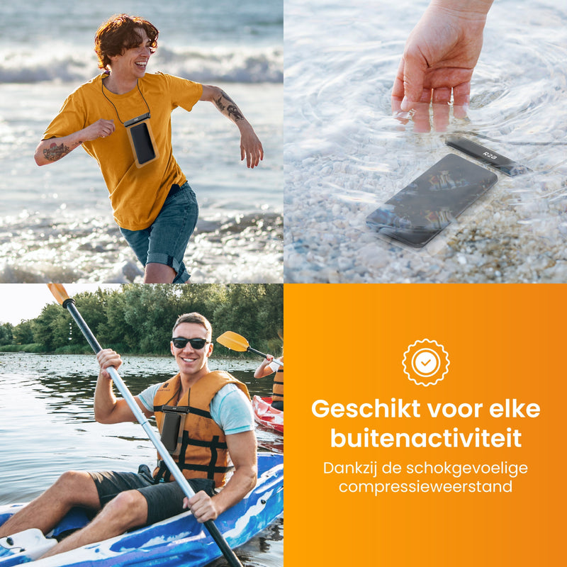 R2B® Universeel Waterdicht Telefoonhoesje met Koord - 2 stuks - Onderwater Hoesje - Universeel - Telefoonhoesje