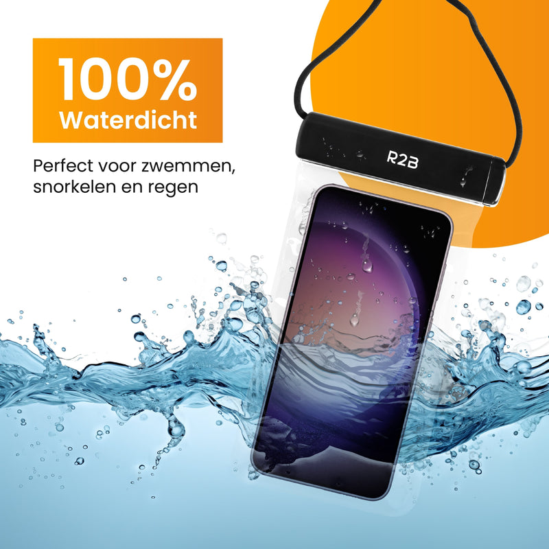 R2B® Universeel Waterdicht Telefoonhoesje met Koord - 2 stuks - Onderwater Hoesje - Universeel - Telefoonhoesje