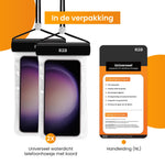 R2B® Universeel Waterdicht Telefoonhoesje met Koord - 2 stuks - Onderwater Hoesje - Universeel - Telefoonhoesje