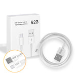 R2B® USB-A naar USB-C Kabel - 1 Meter - USB-A/C oplader geschikt voor iPhone & Samsung - Snellader