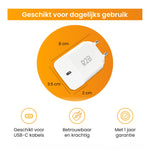 R2B® USB C Adapter - USB Stekker- Wit