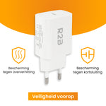 R2B® USB C Adapter - USB Stekker- Wit