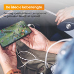 R2B® USB-C naar USB-C Kabel - 1 Meter - Extra stevig - USB-C Oplader - Wit