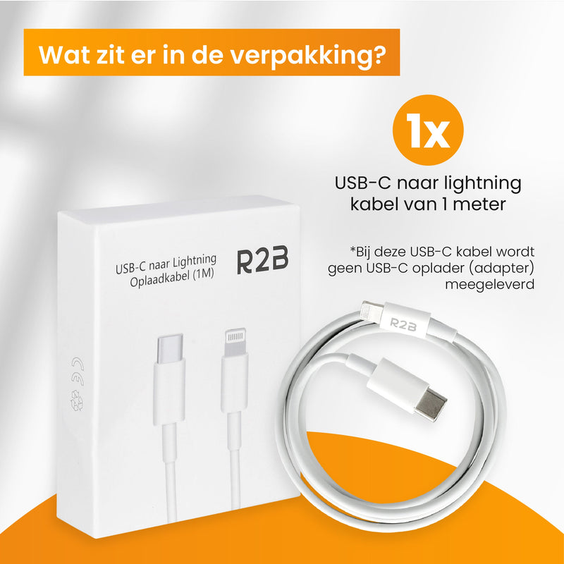 R2B® USB-C naar Lightning Kabel - 1 Meter - Extra stevige USB-C kabels